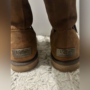 UGG Brown Leather Buckle Mid-Calf Boots | Cozy & Stylish